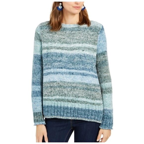 Style & Co. Cozy Soft Striped Knit Crew Neck Sweater Sz S - Picture 1 of 7